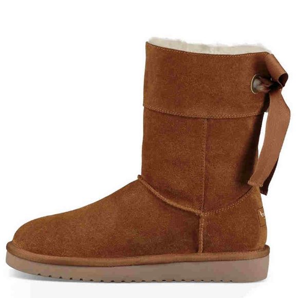 Koolaburra by UGG Andrah Chestnut Sheepskin Short Boots Bootie Shoe 6 10 11 NEW - Picture 2 of 4